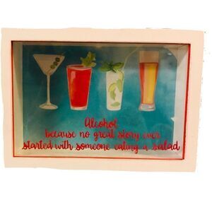 Motivational Sign Alcohol Shelf Sitter Cocktails Home Decor Primitives by Kathy